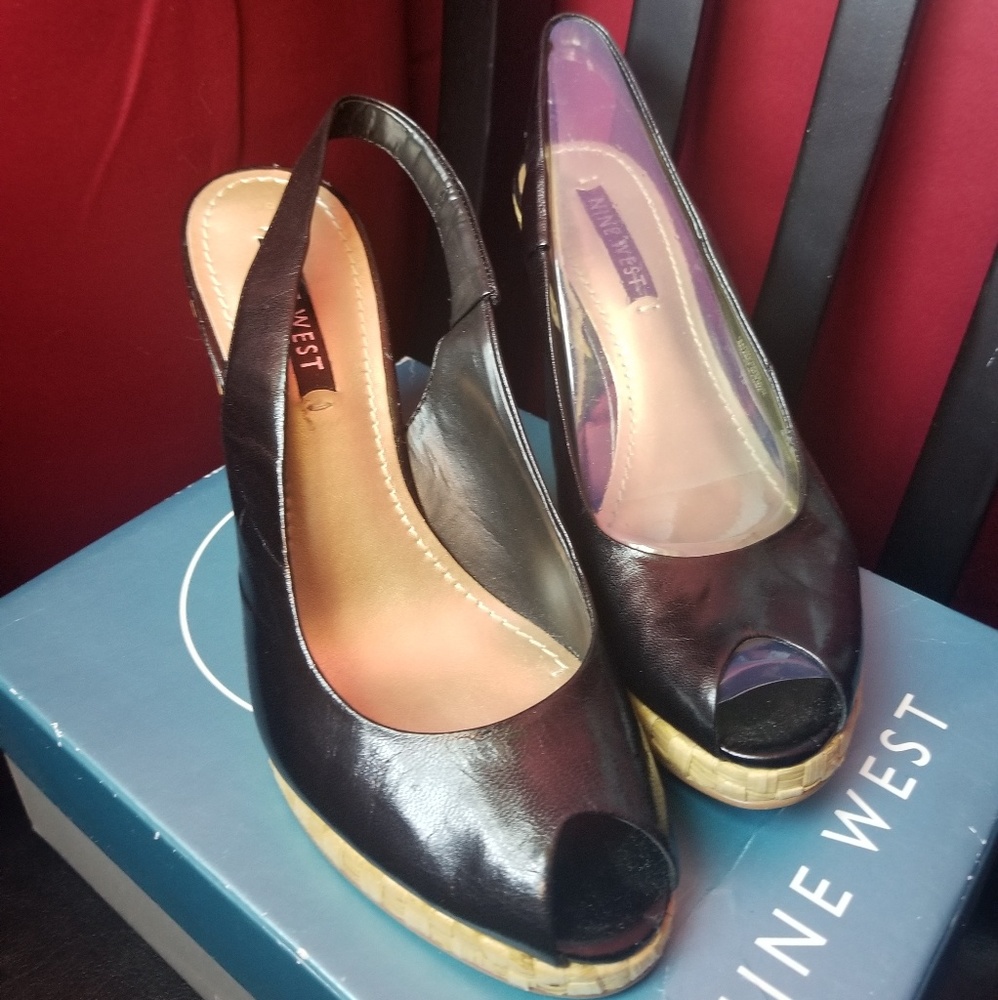 👡*2/$15*👠 Black Leather Espadrilles